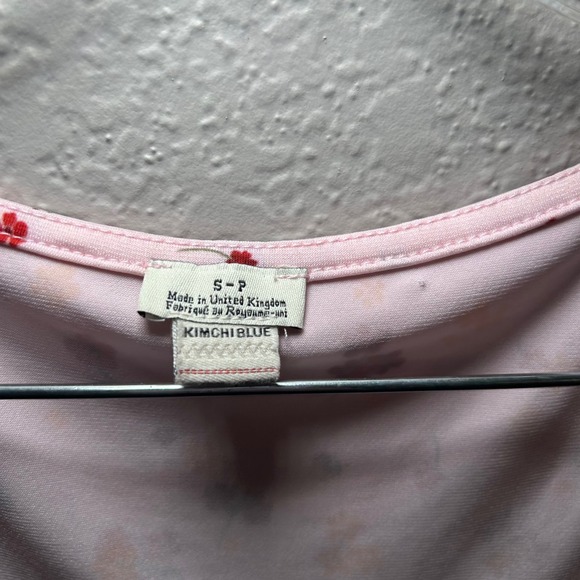 Kimchi Blue Sienna Ribbon Mini Dress Pink Floral Milkmaid women's small coquette - Picture 4 of 6